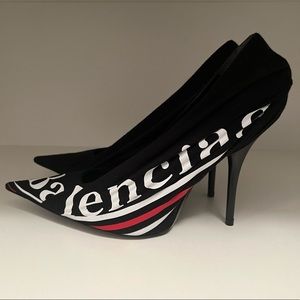 BALENCIAGA Black Campaign Logo Knife Heels